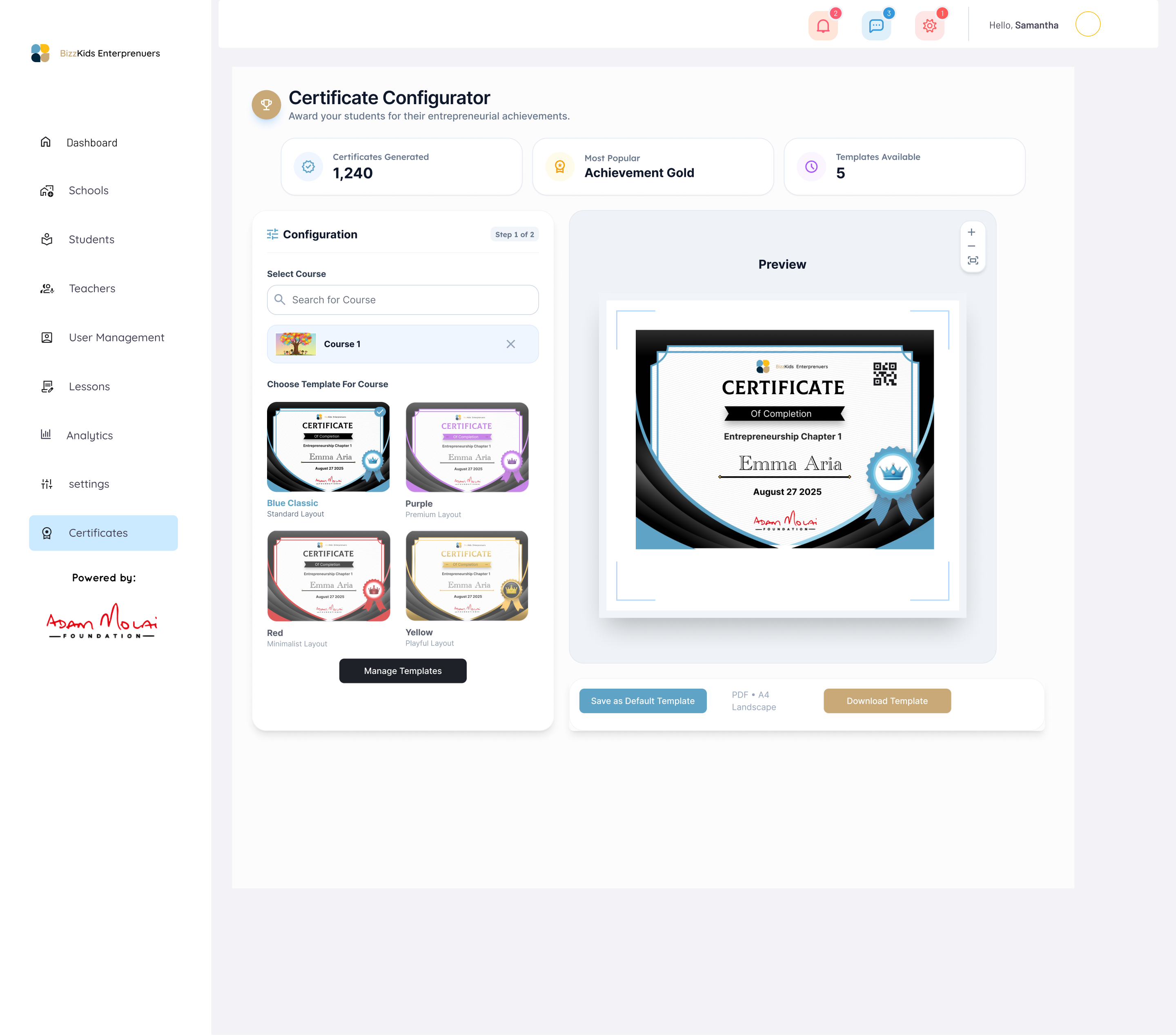 WonderKids certificate management